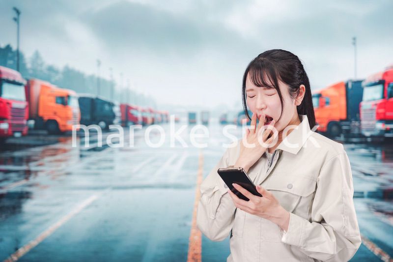 若い女性のトラックドライバー