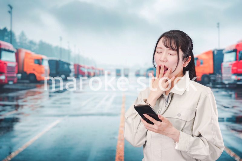 若い女性のトラックドライバー