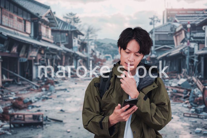 地震で被災した男性