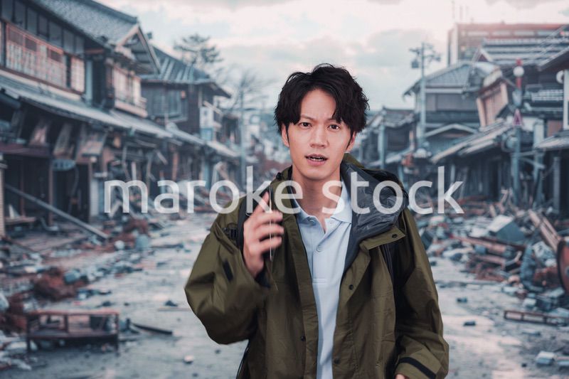 地震で被災した男性