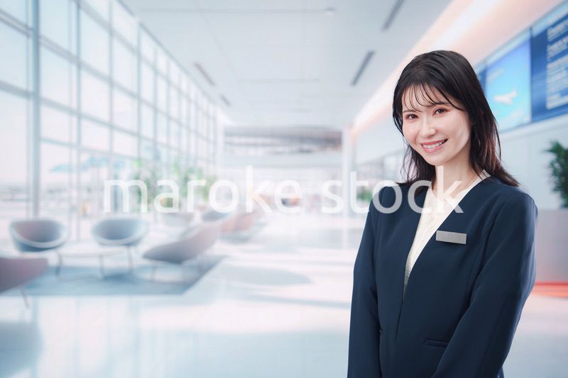 オフィスの受付で働く受付嬢