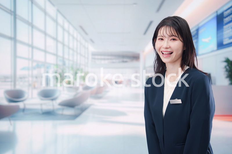 オフィスの受付で働く受付嬢