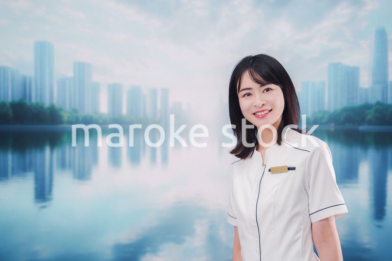 笑顔の若い歯科衛生士の女性