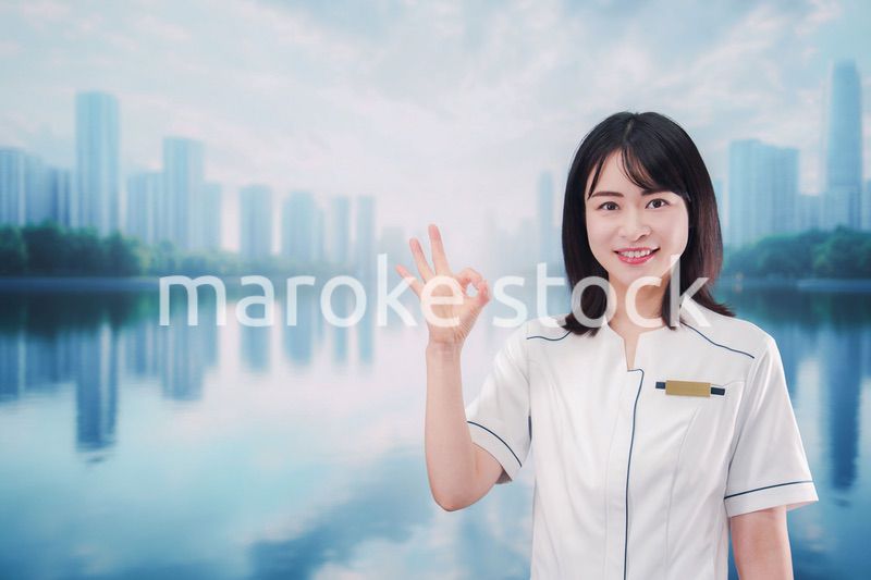 笑顔の若い歯科衛生士の女性