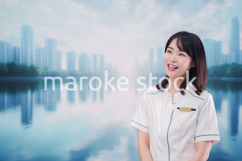 笑顔の若い歯科衛生士の女性