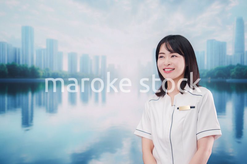 笑顔の若い歯科衛生士の女性