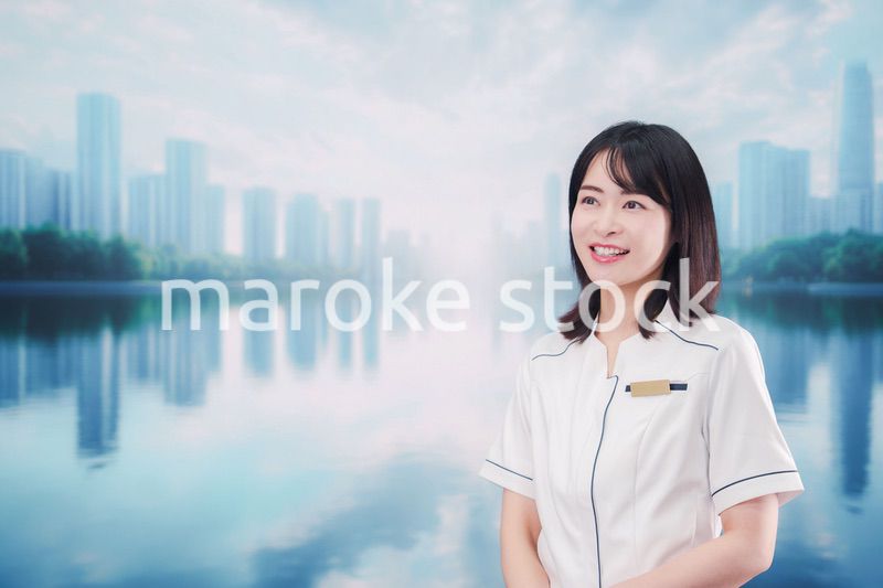 笑顔の若い歯科衛生士の女性