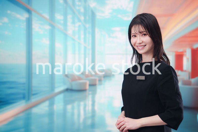 クルーズ船で働く若い女性のクルー