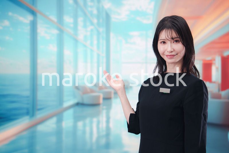 クルーズ船で働く若い女性のクルー