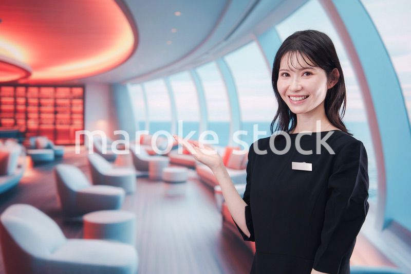 クルーズ船で働く若い女性のクルー