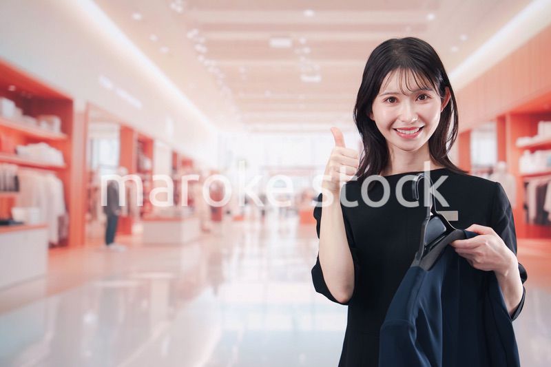 衣料品店で接客をする店員の女性