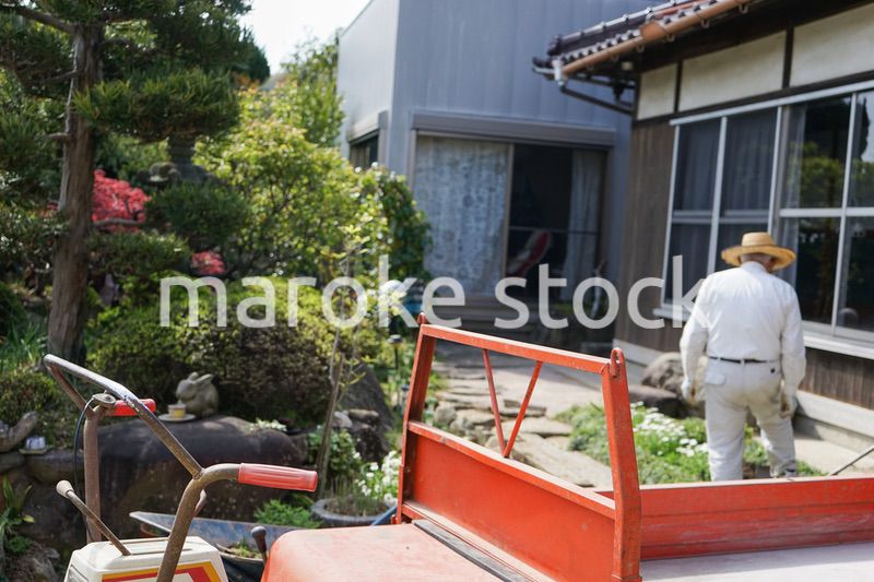 ガーデニングをする高齢男性