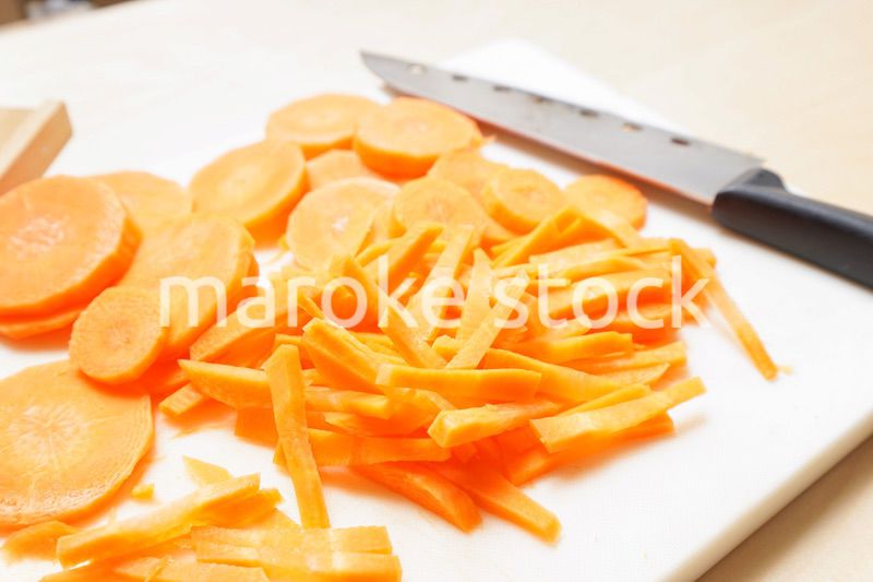 千切りのニンジン