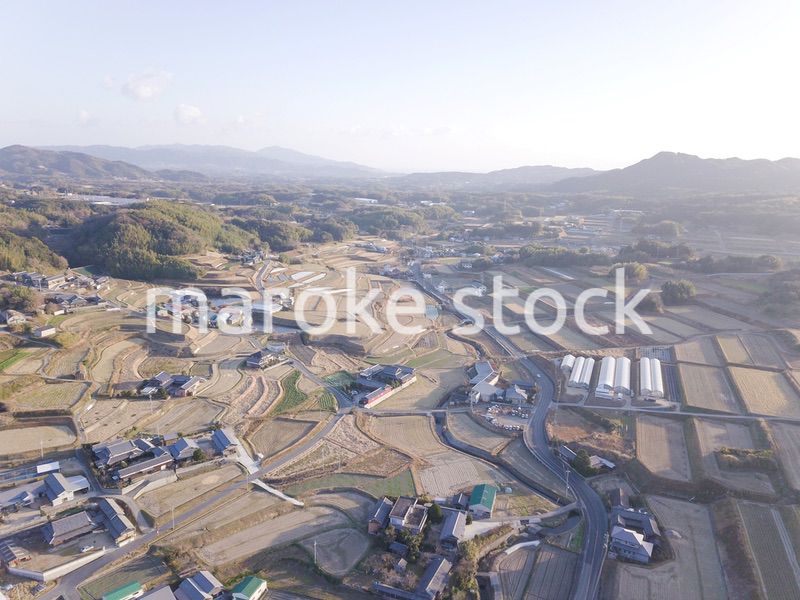 日本の田園風景ドローン撮影・淡路島