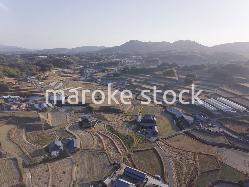 日本の田園風景ドローン撮影・淡路島