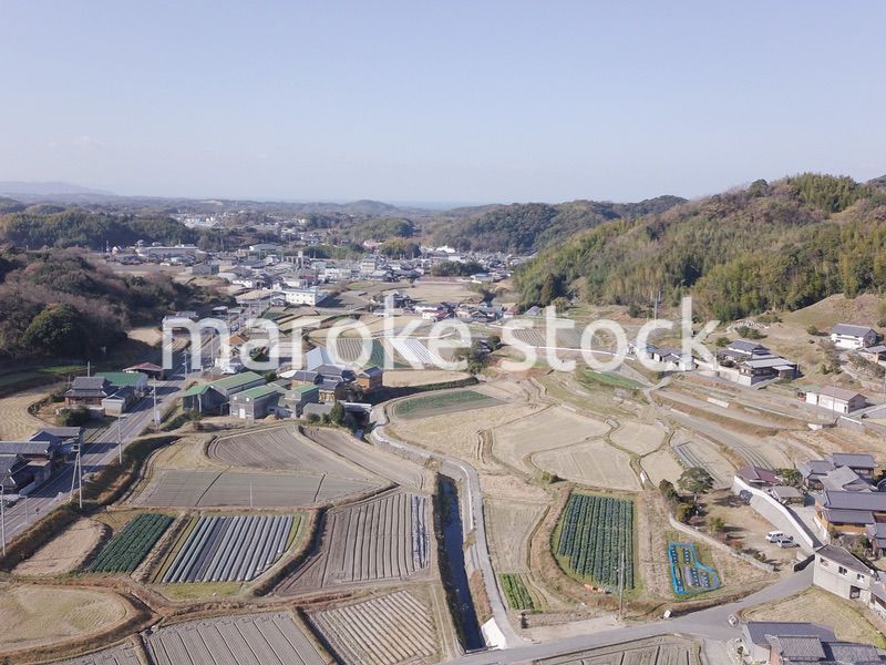 日本の田園風景ドローン撮影・淡路島