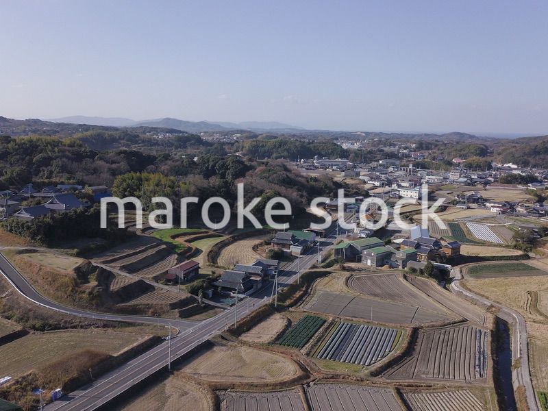 日本の田園風景ドローン撮影・淡路島