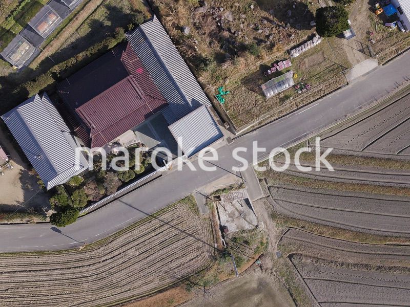 日本の田園風景ドローン撮影・淡路島