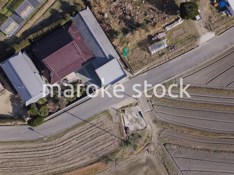 日本の田園風景ドローン撮影・淡路島