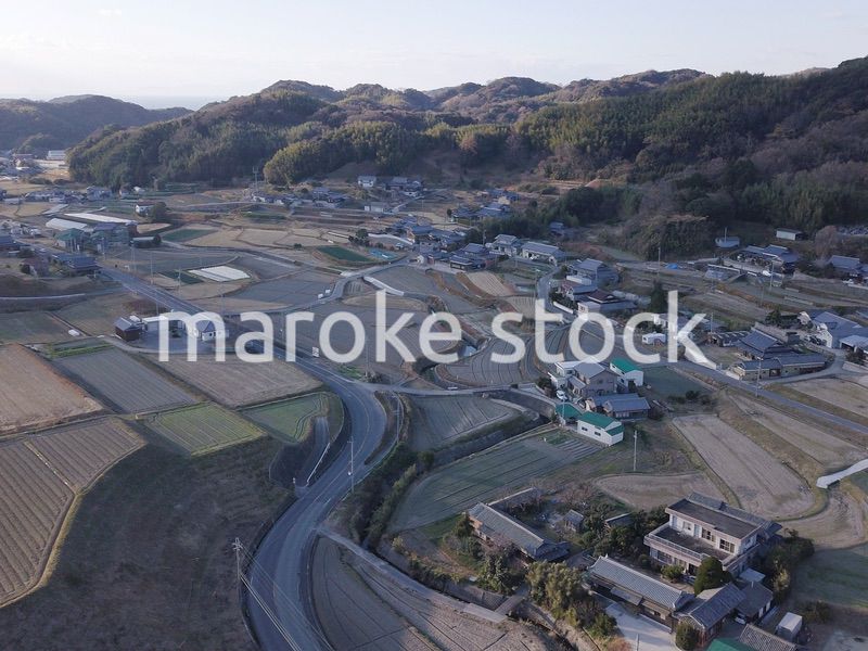 日本の田園風景ドローン撮影・淡路島