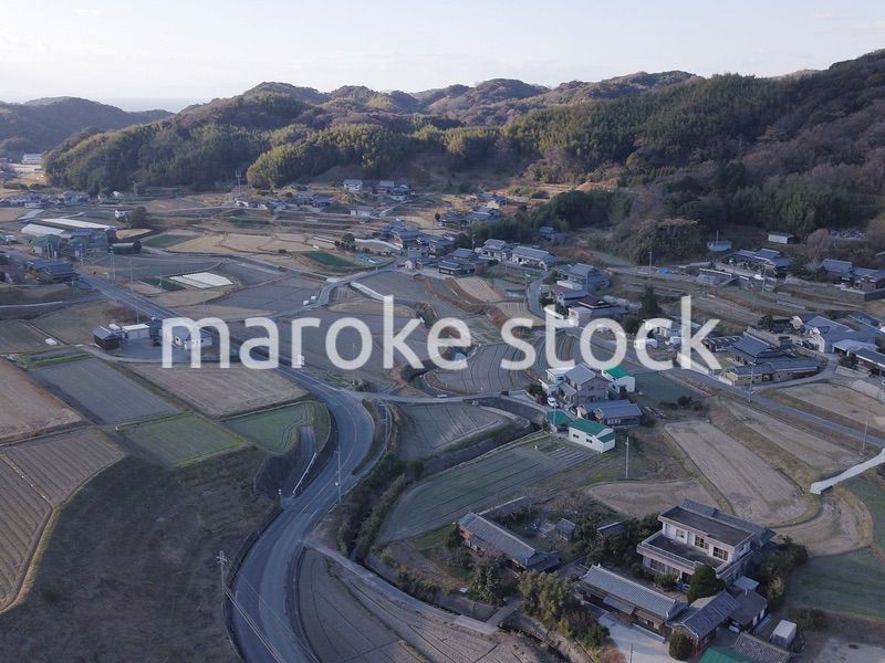 日本の田園風景ドローン撮影・淡路島