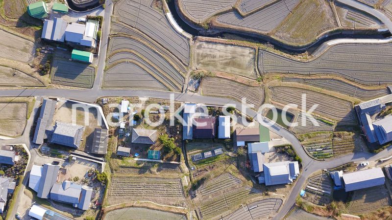 日本の田園風景ドローン撮影・淡路島