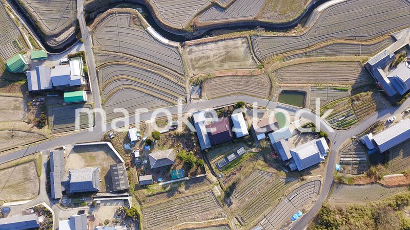日本の田園風景ドローン撮影・淡路島