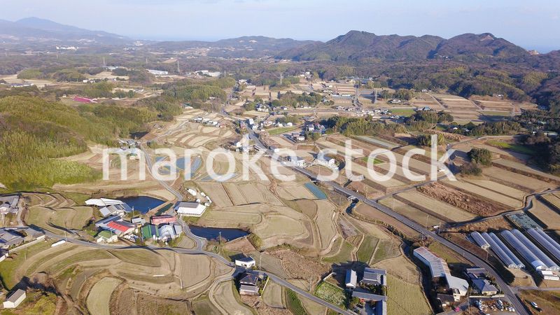 日本の田園風景ドローン撮影・淡路島