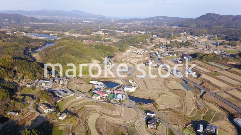 日本の田園風景ドローン撮影・淡路島