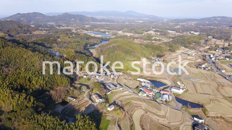 日本の田園風景ドローン撮影・淡路島