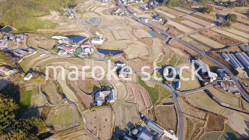 日本の田園風景ドローン撮影・淡路島