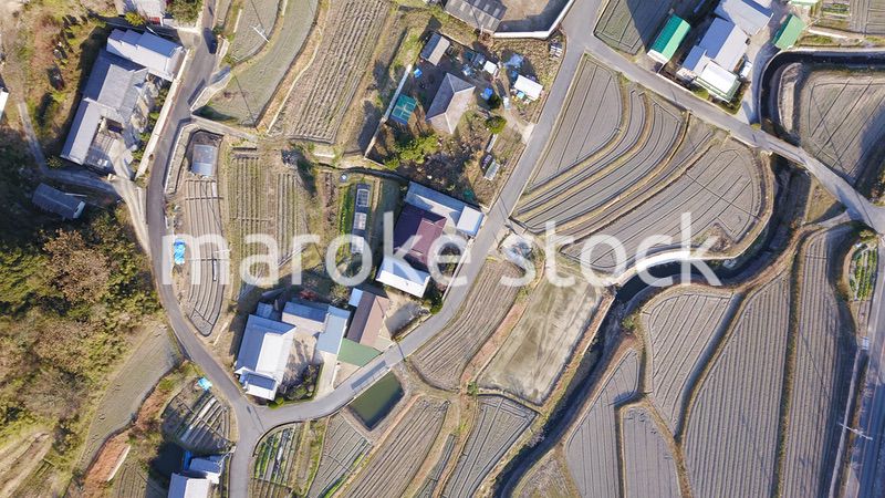 日本の田園風景ドローン撮影・淡路島