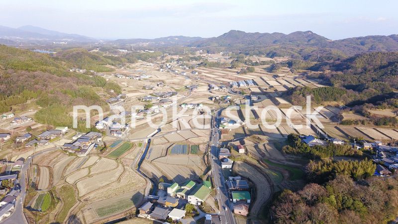 日本の田園風景ドローン撮影・淡路島