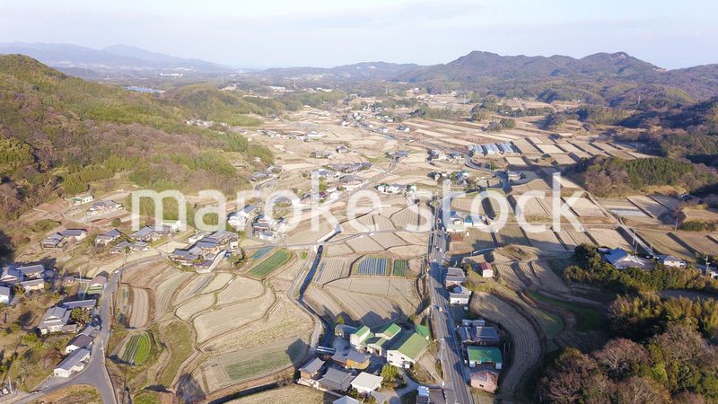 日本の田園風景ドローン撮影・淡路島