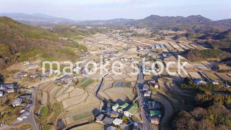 日本の田園風景ドローン撮影・淡路島