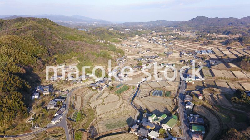 日本の田園風景ドローン撮影・淡路島