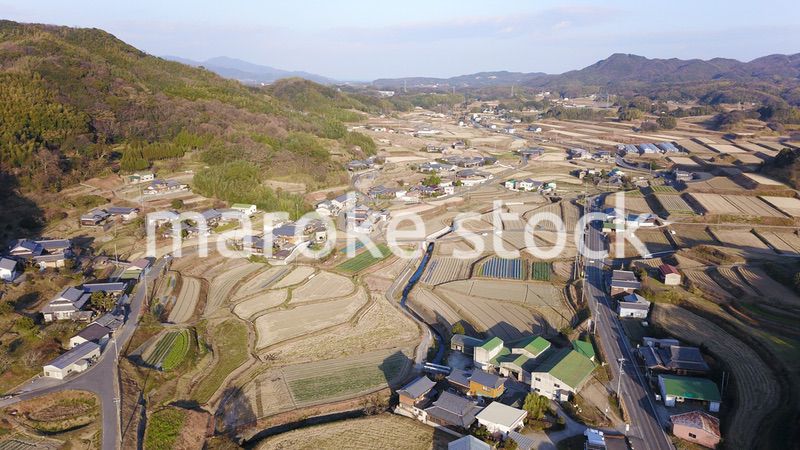 日本の田園風景ドローン撮影・淡路島