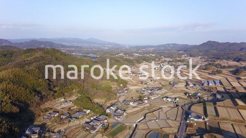 日本の田園風景ドローン撮影・淡路島
