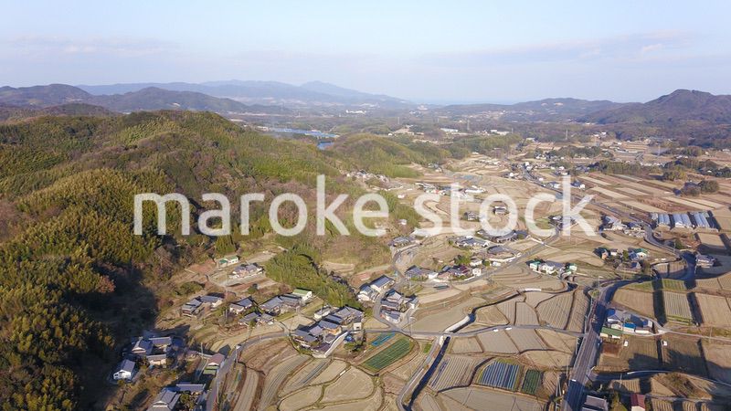 日本の田園風景ドローン撮影・淡路島