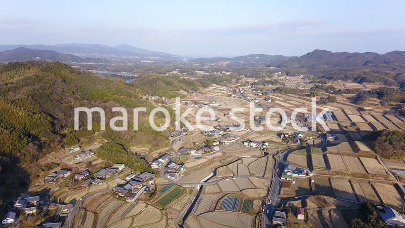 日本の田園風景ドローン撮影・淡路島