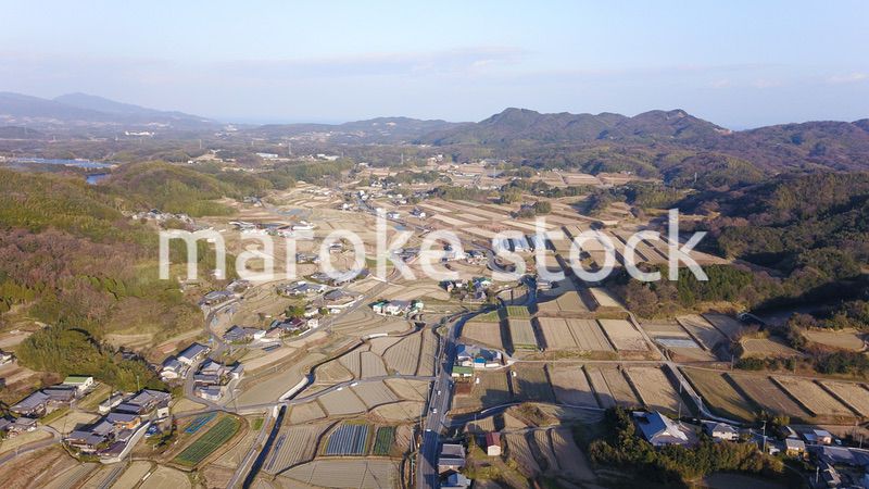 日本の田園風景ドローン撮影・淡路島