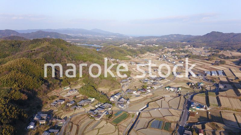 日本の田園風景ドローン撮影・淡路島