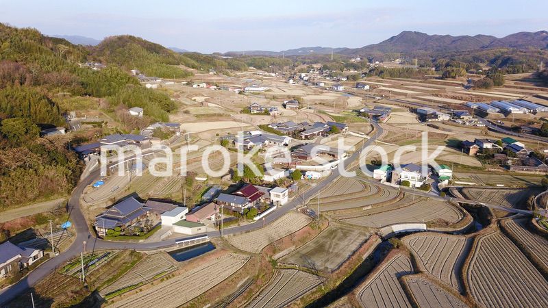 日本の田園風景ドローン撮影・淡路島