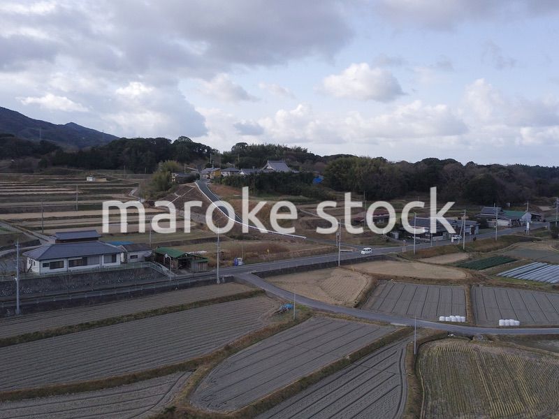 日本の田園風景ドローン撮影・淡路島