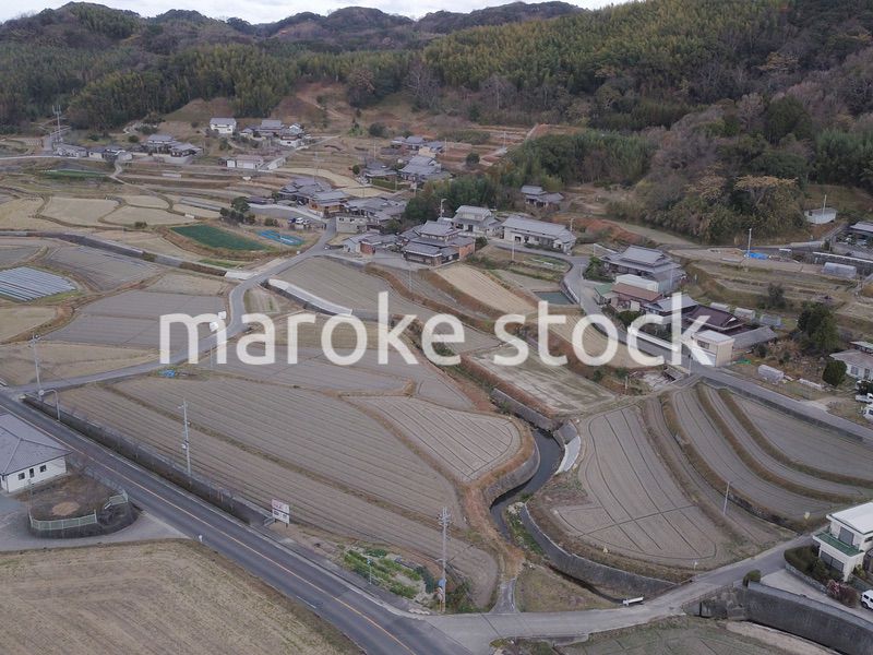 日本の田園風景ドローン撮影・淡路島