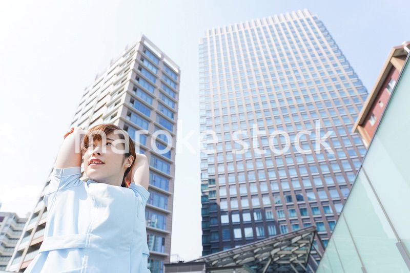 リフレッシュする看護師