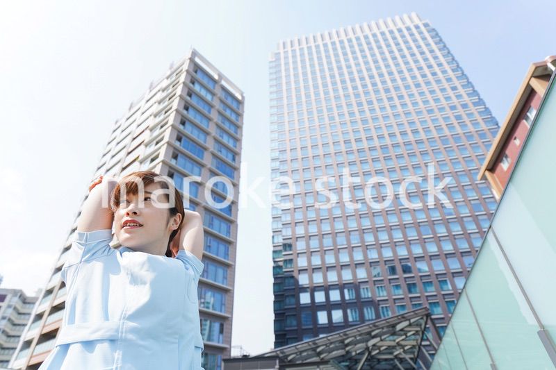 リフレッシュする看護師