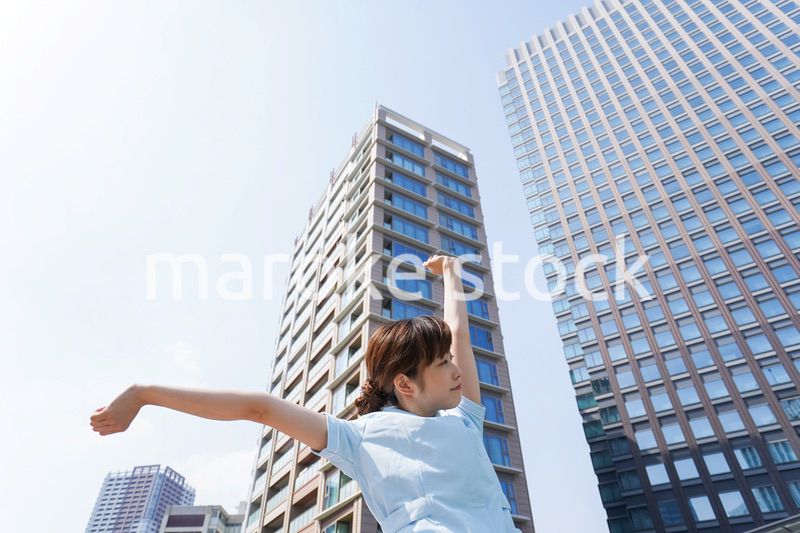 リフレッシュする看護師