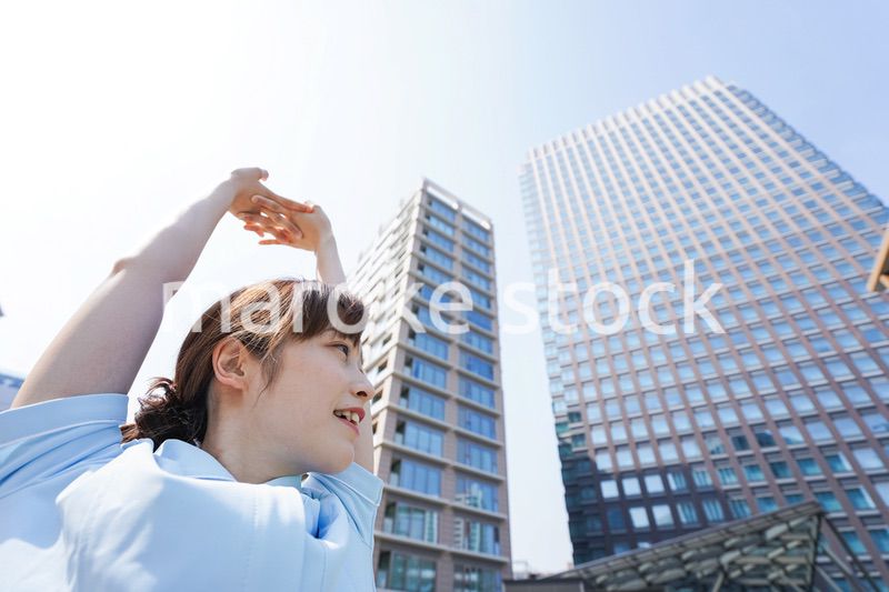 リフレッシュする看護師