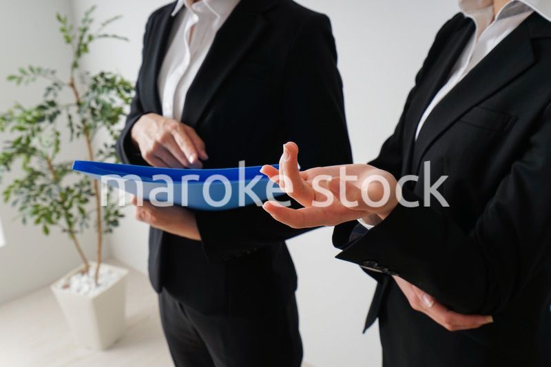 ブリーフィングをするビジネスウーマン